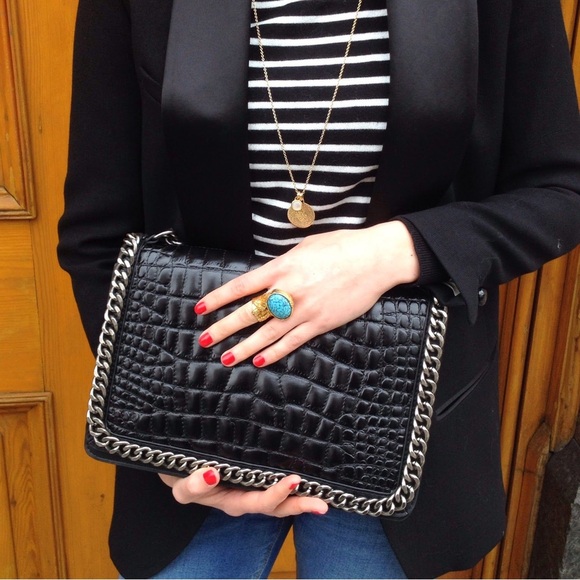 Zara Croc Crossbody With Embossed Chain Boy - Picture 4 of 9